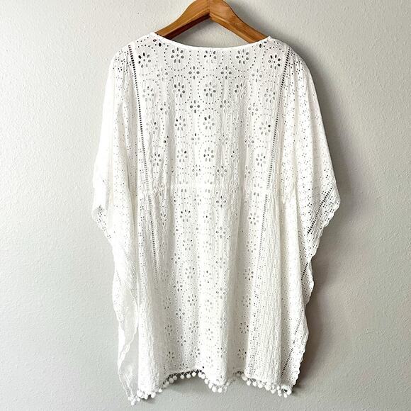Tommy Bahama White Eyelet Lace Tie Waist Swim Coverup women’s size large/XL - Picture 8 of 12